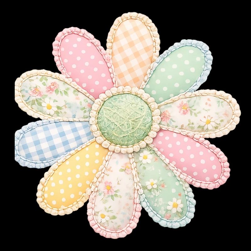 Bunte Blume Patchwork Vintage Cottagecore Design