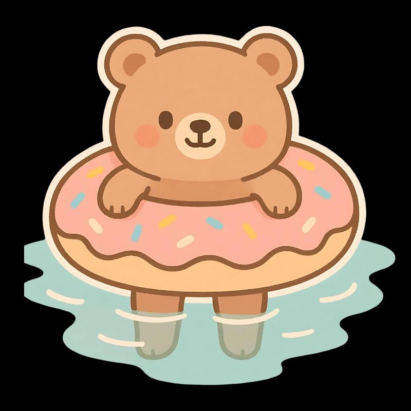 Ourson mignon dans l'eau