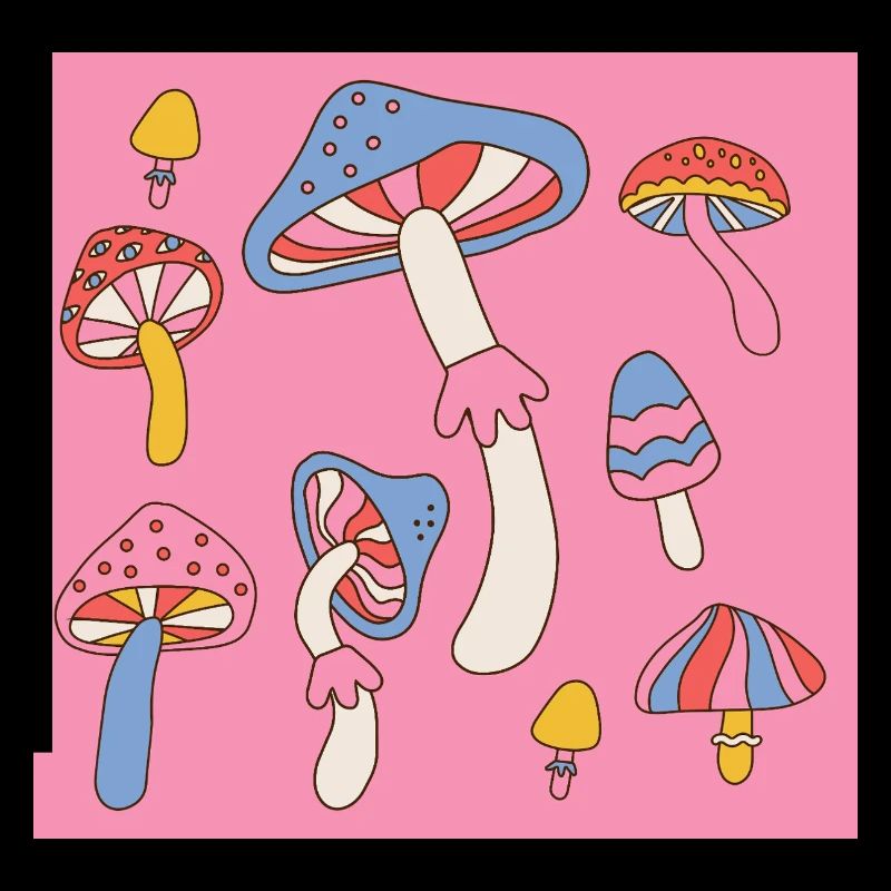 Retro Mushroom Pattern – Psychedelic 70s Design