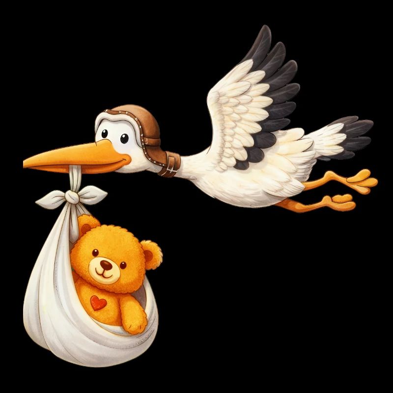 Stork Baby Delivery Teddy in Bundle Newborn