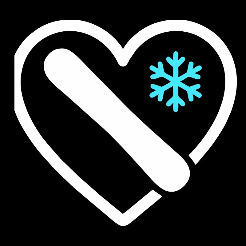 Snowboard Heart Mountain Winter Geschenk