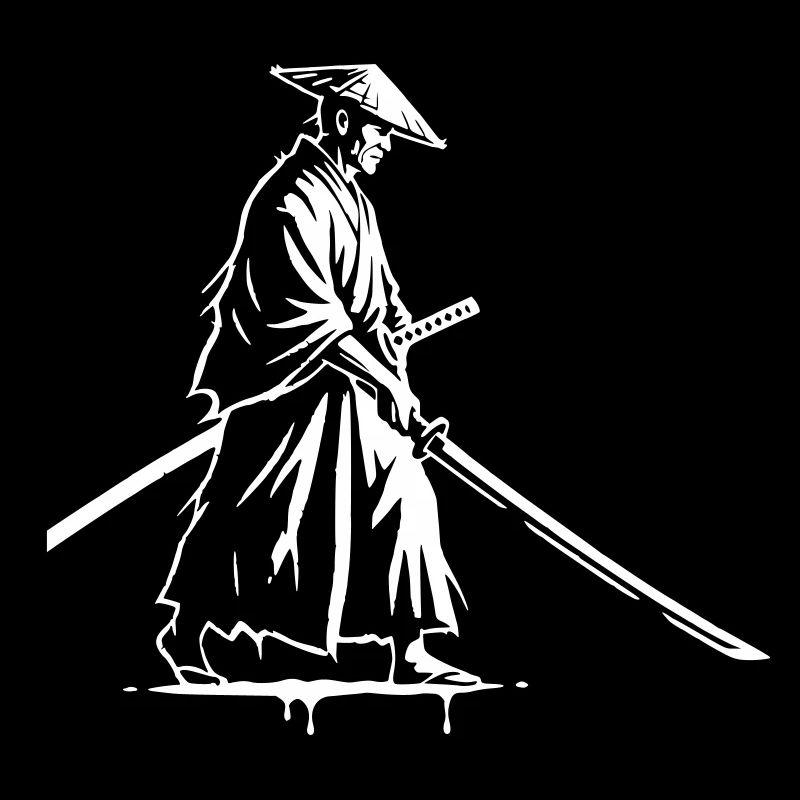 Ronin Samurai Drawing Ink Vector