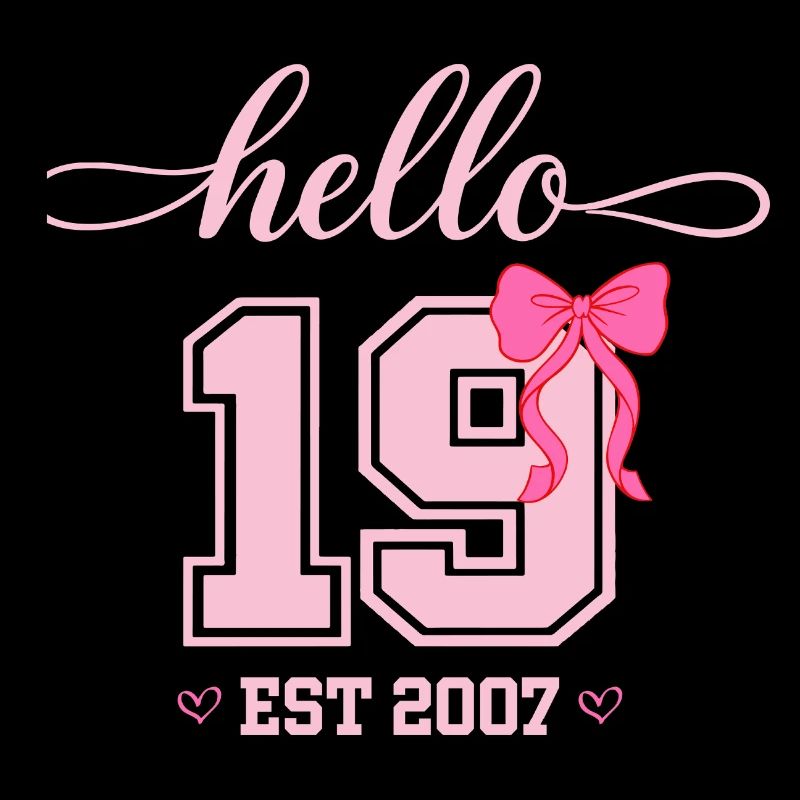 Hello 19 Est 2007 Damen Geburtstag Design