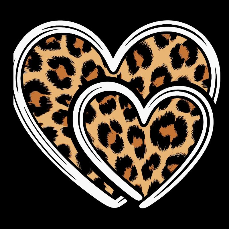 Coeur avec imprimé léopard