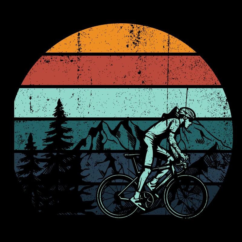 Coucher de soleil rétro Mountain Rider