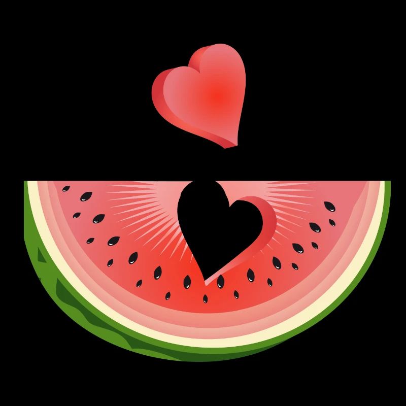 Morceau de pastèque avec cœur