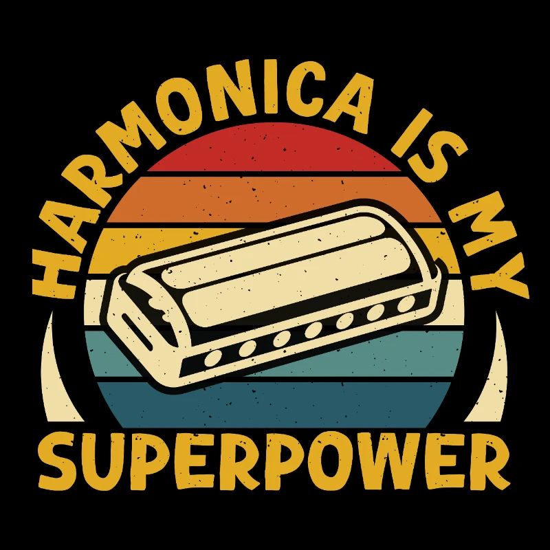 Funny Harmonica Player Is My Superpower Harmonica