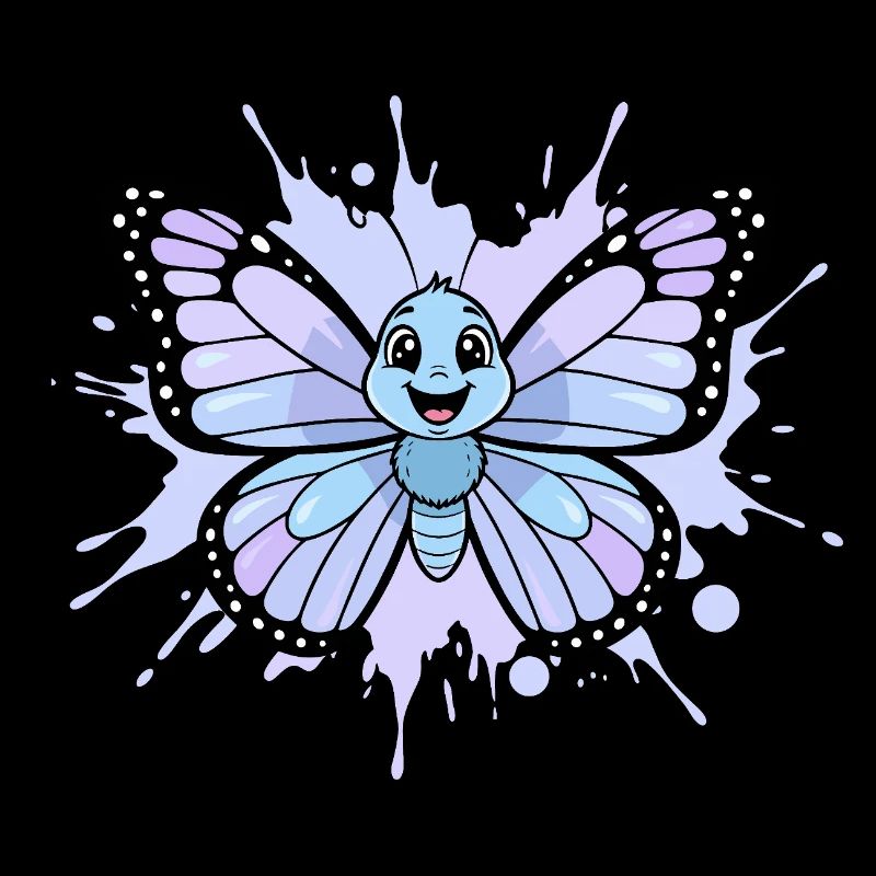 Blauer Schmetterling Spritzkunst
