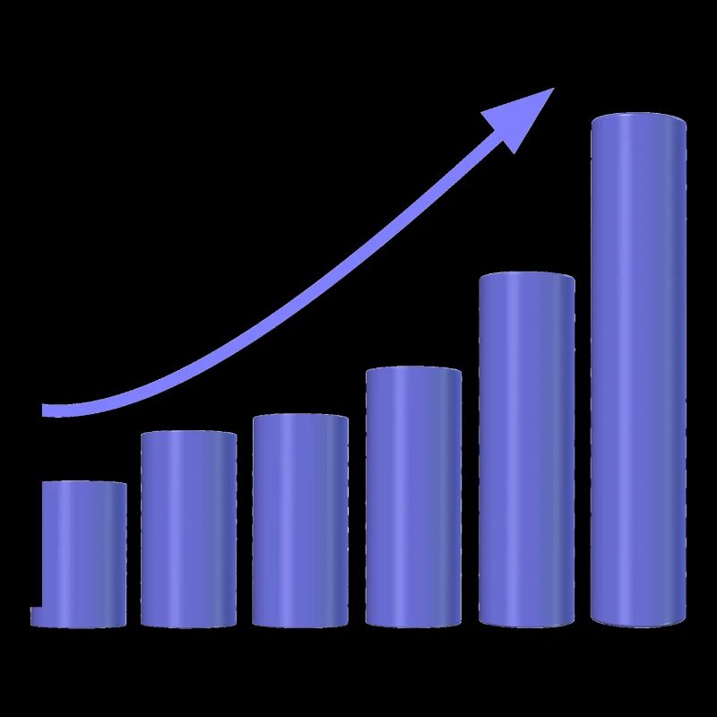 Wachstumsdiagramm mit dynamischer Steigung