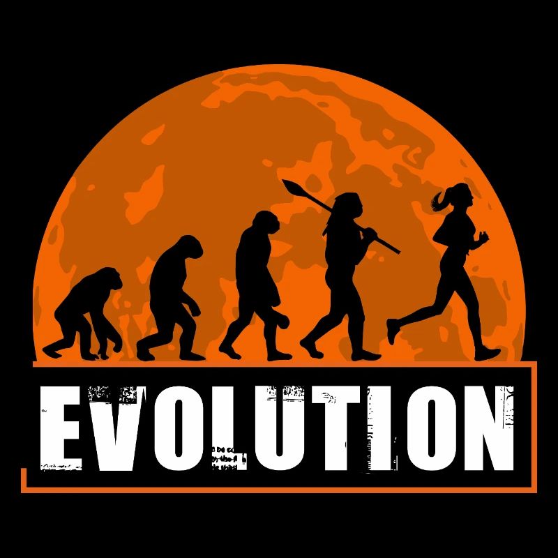 Running Evolution Running Girl Marathon Runner
