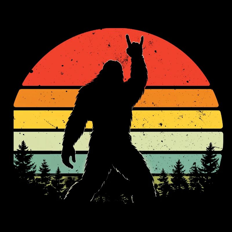 Bigfoot Rock sur Shield Sasquatch Yéti Rock & Roll