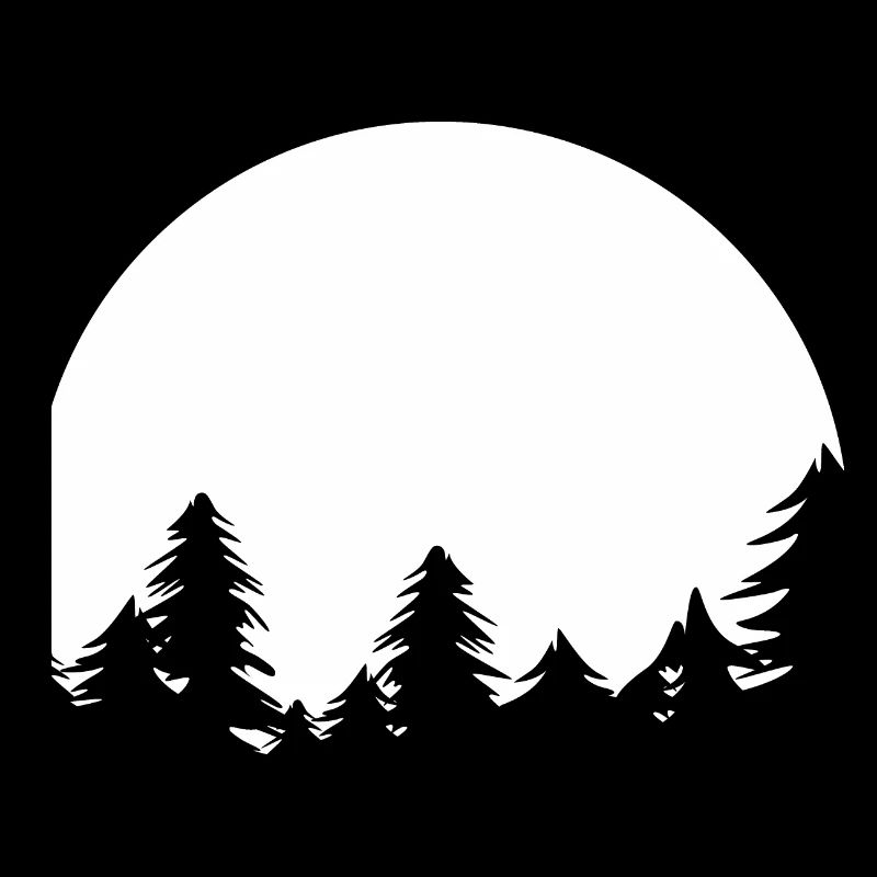 Moon, Forest, Trees, Nature, Shadow, Evening, Tranquility Symbol