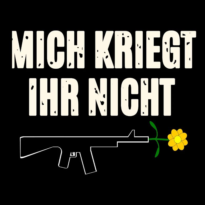 Pression de protestation avec une arme et une fleur