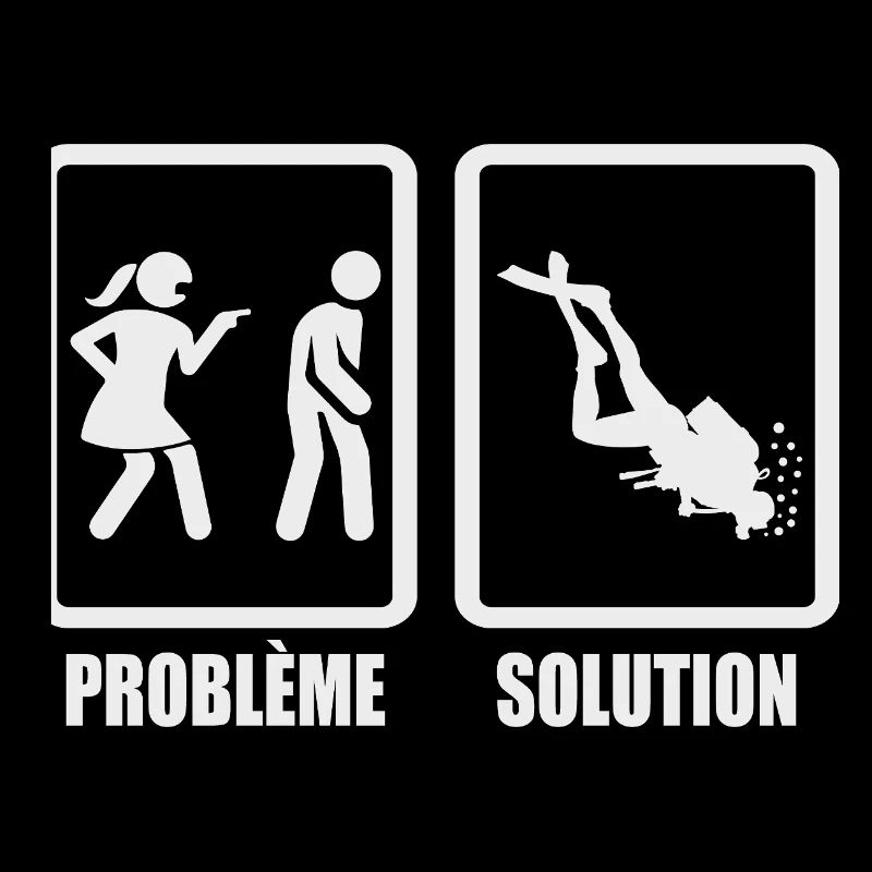Humour couple problème solution plongée