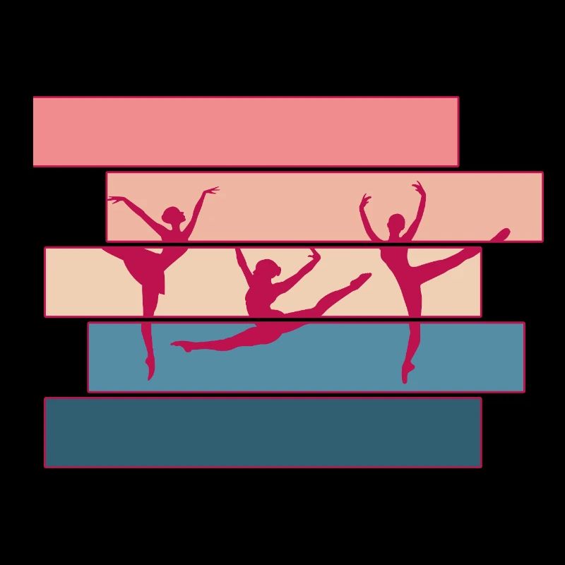 Dance Silhouettes Block Pattern Ribbon