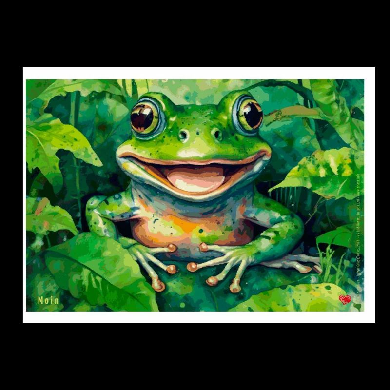 Grenouille joyeuse dans la forêt feuillue