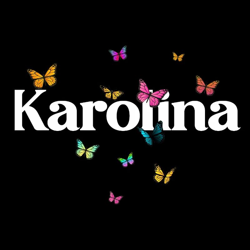 Schöner Mädchenname mit Schmetterlingen KAROLINA