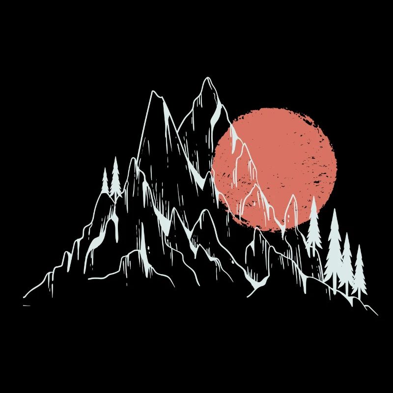 Crimson Sun Over Alpine Peaks