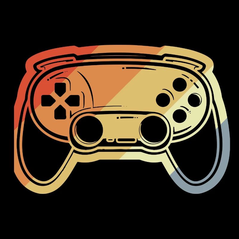 Vintage Game Controller Drawing