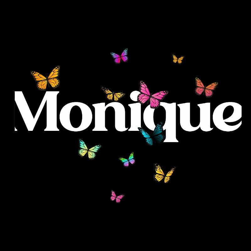 Schöner Mädchenname mit Schmetterlingen MONIQUE