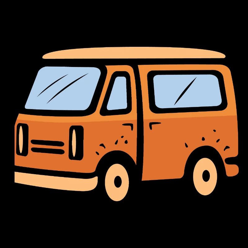 Illustration de dessin animé de camping-car rétro