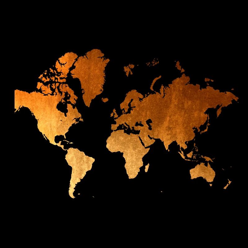 Carte du monde : Conception de la Terre dorée