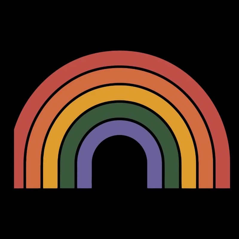 Retro Rainbow Arc Print