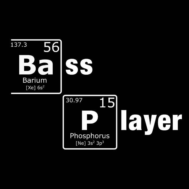 Bass Player PSE Periodic Table Elements Nerd