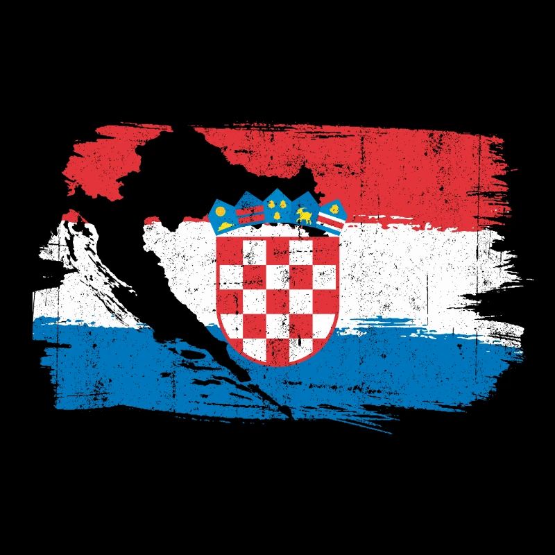 Drapeau croate à la brosse