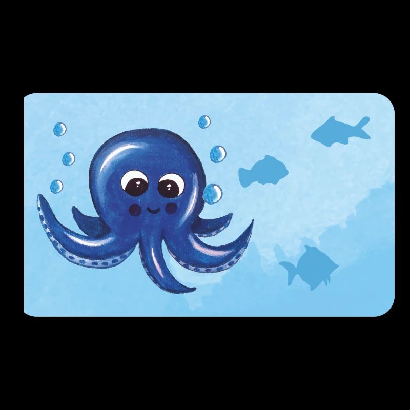 Funny octopus and fish with bubbles