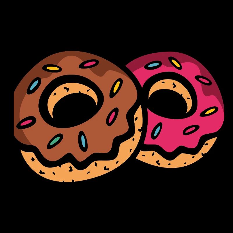 Deux beignets colorés avec glaçage