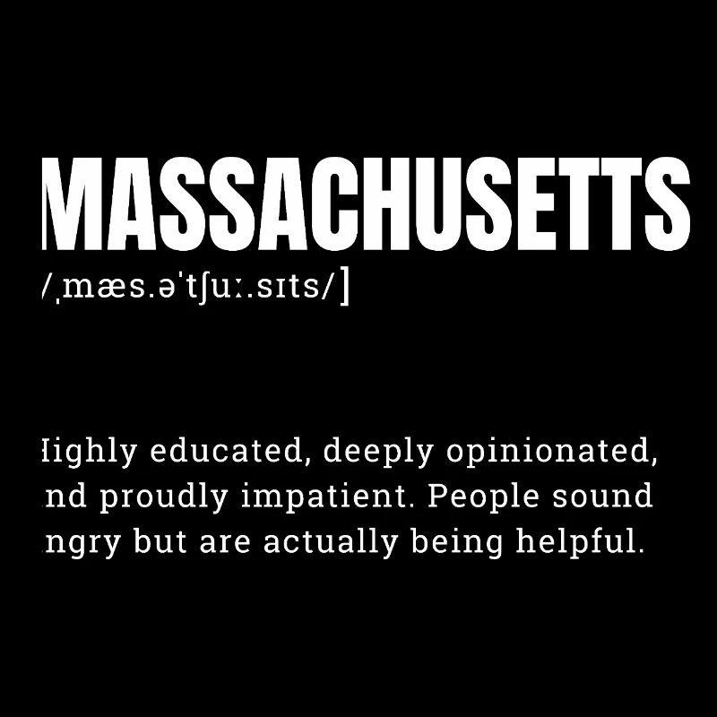 Massachusetts Großformat Typo