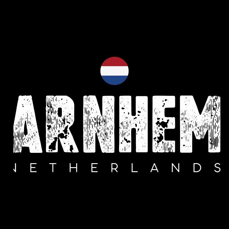 Arnhem Netherlands Distressed Text Logo