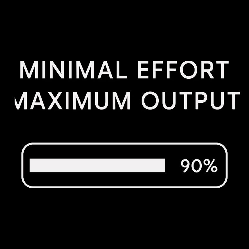 Minimum effort Maximum output Progress