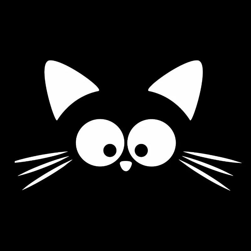Chat Blanc Mignon | Tee-Shirt Kawaii Minimal