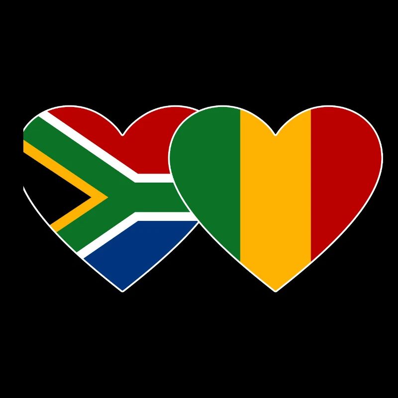 Afrique du Sud Mali Drapeau Coeur