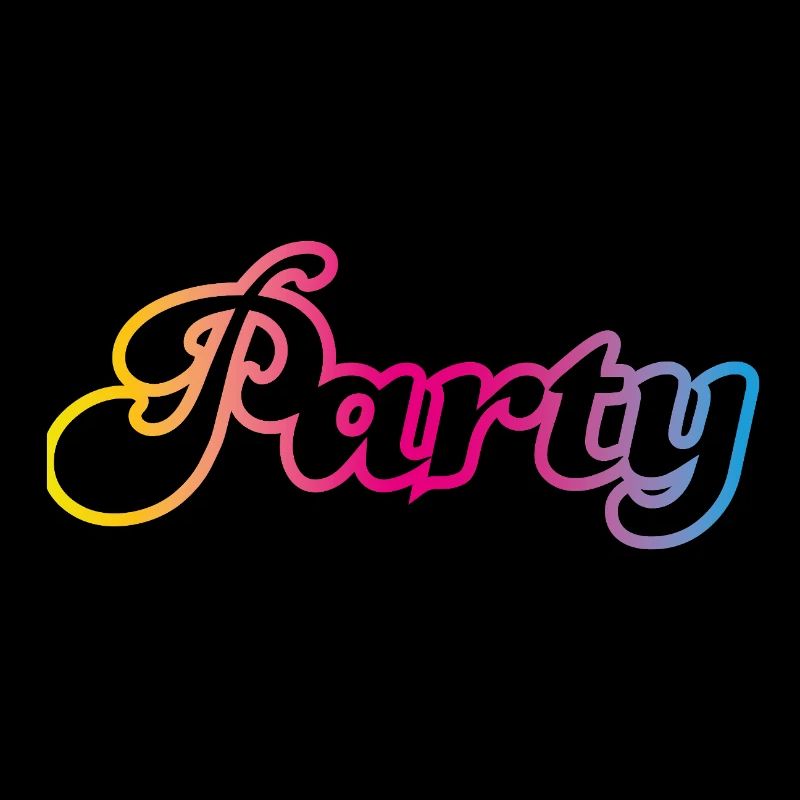 Party Schnörkel feiern bunt Regenbogen Kontur Fun