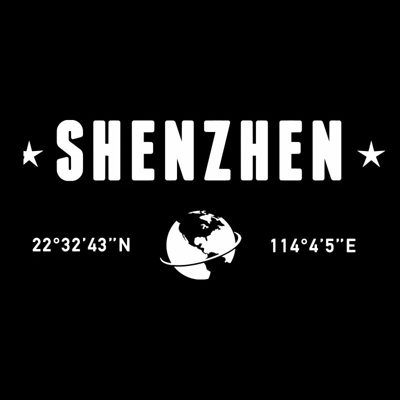 Shenzhen China Coordinates Planet Earth White