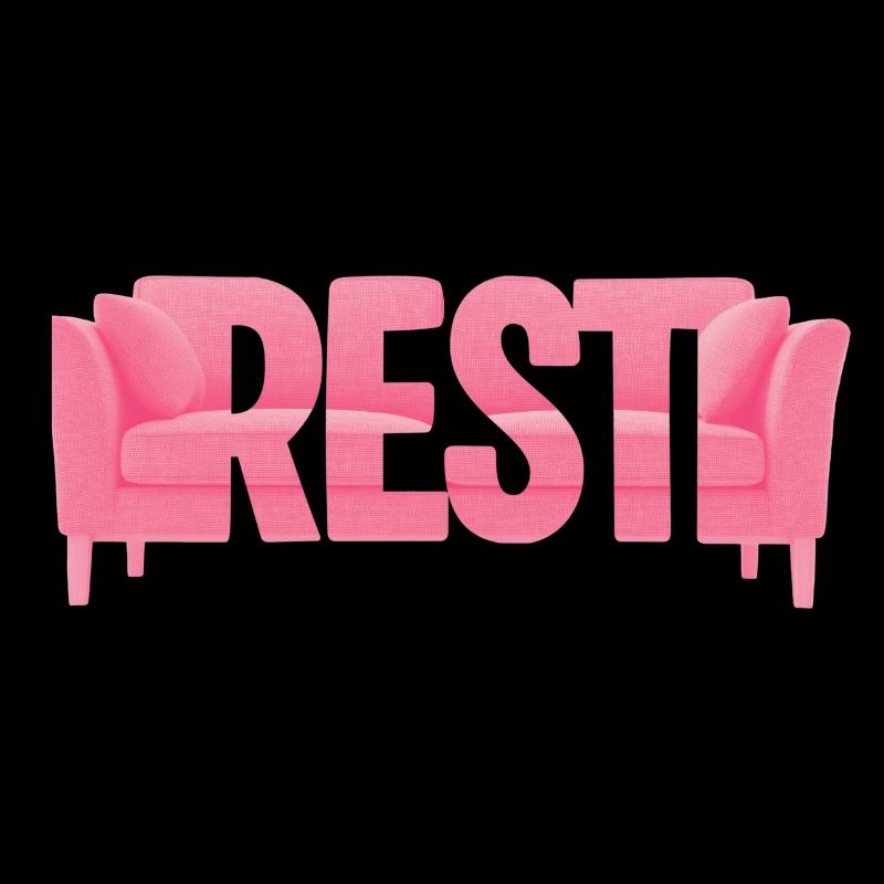 Rest Typography Sofa Pink Design