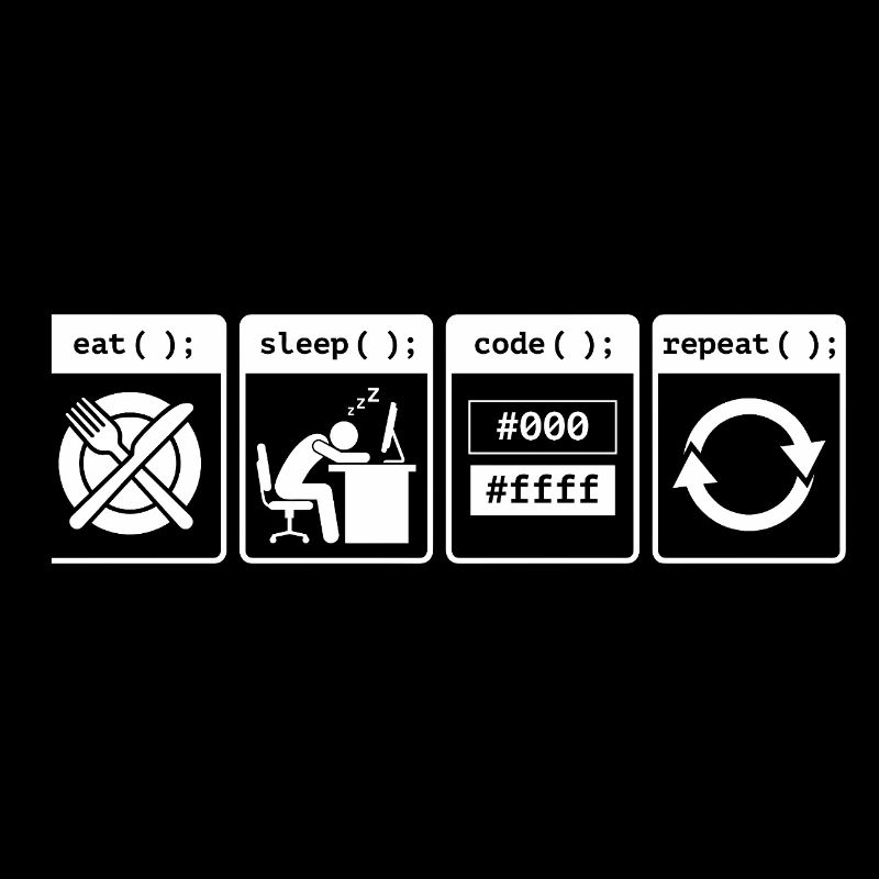 Eat Sleep Code Repeat – Coder Workflow Design