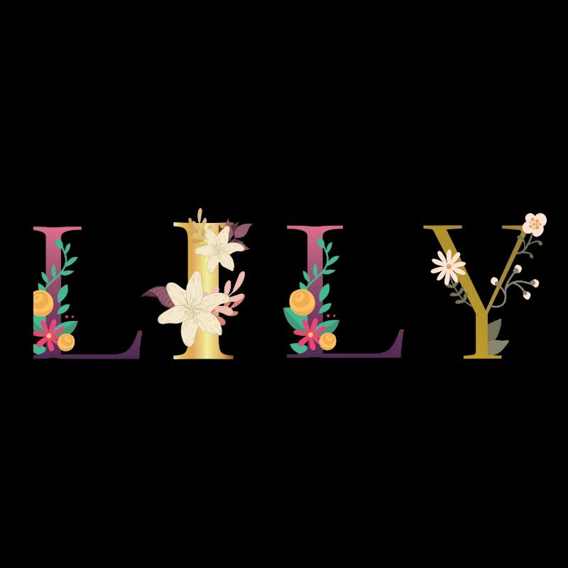 Nom de LILY décoré de fleurs