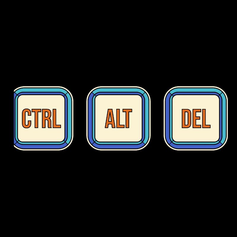 Retro Keyboard Keys CTRL ALT DEL
