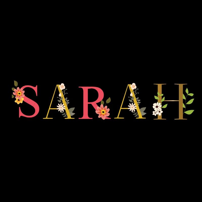 SARAH Name mit Blumen geschmückt