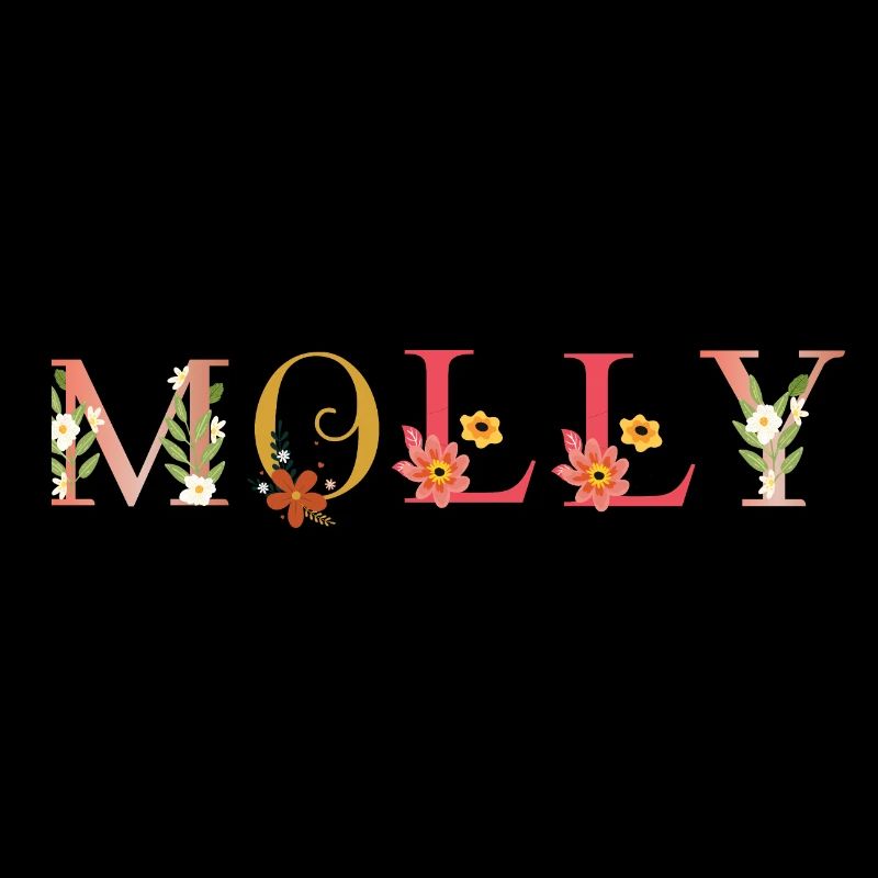 Nom MOLLY décoré de fleurs