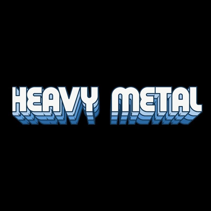Heavy Metal Style Rétro Texte Logo