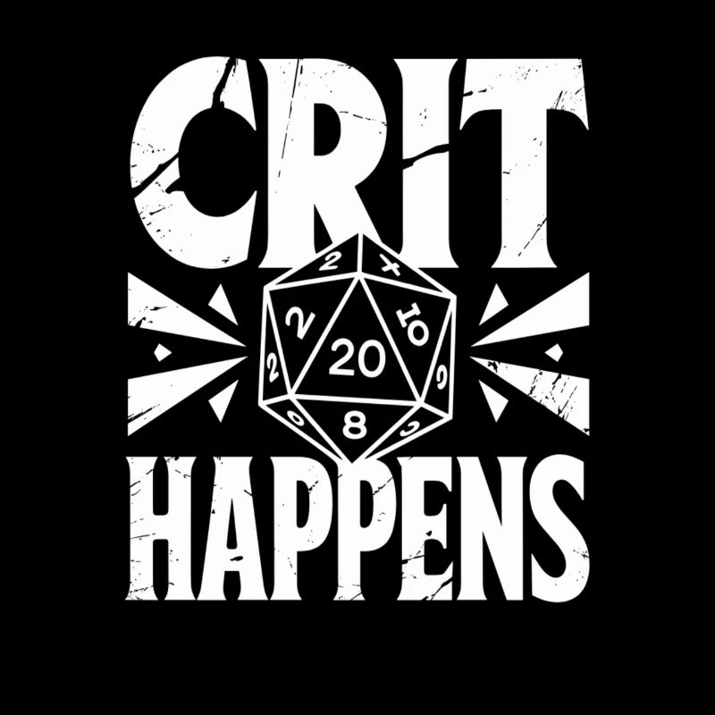 Crit Happens – Design humoristique avec le cube D20