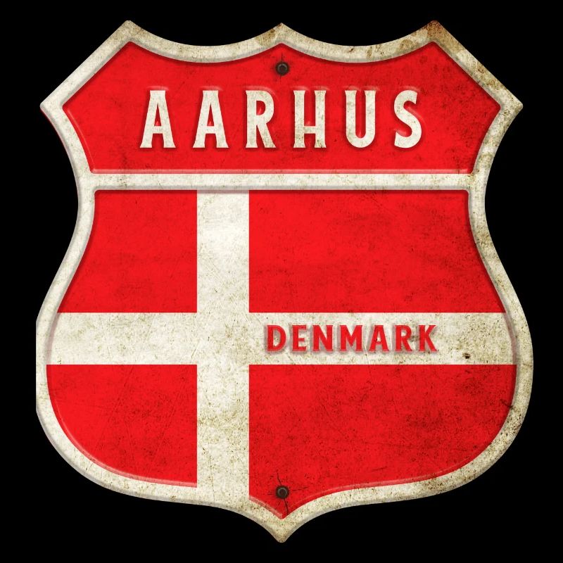 Aarhus Danmark Våbenskjold Flag Design