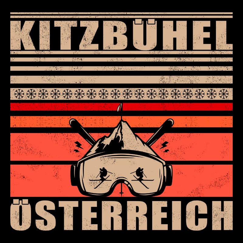 Kitzbühel Austria Retro Sunset Ski 80s