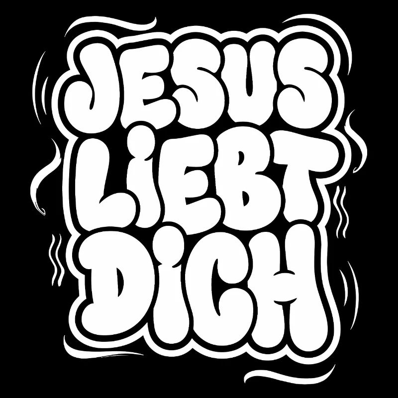 Jesus Liebt Dich Bubblig Schriftzug