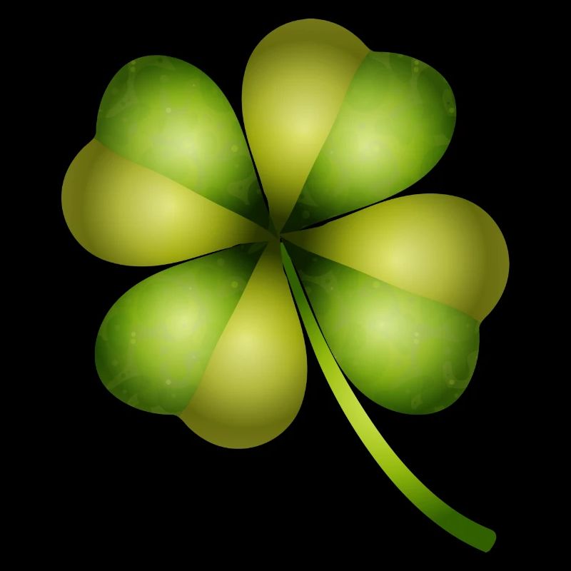 four-leaf clover in bright green tones